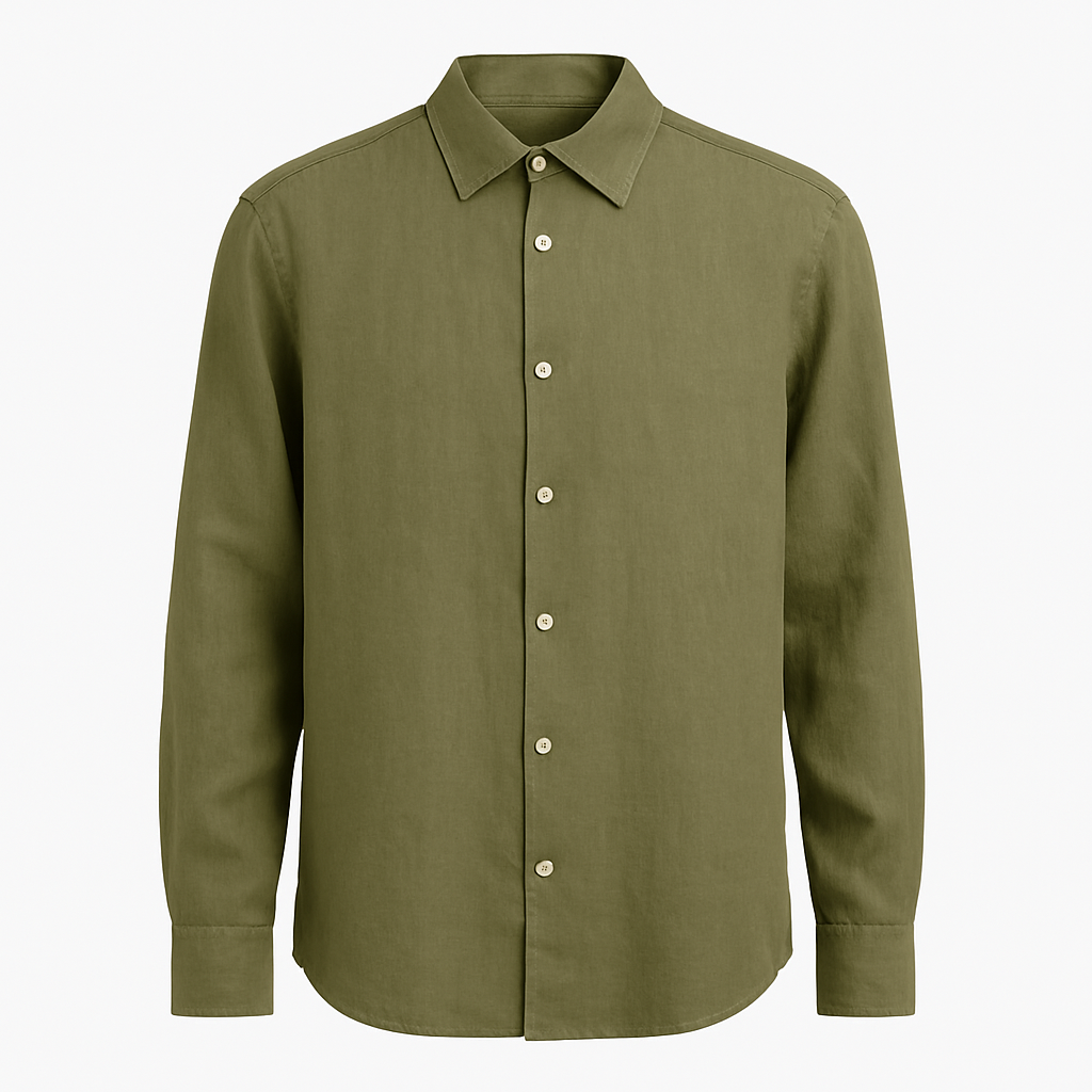 Olive Linen Button-Up - Kingsleyon Shirts